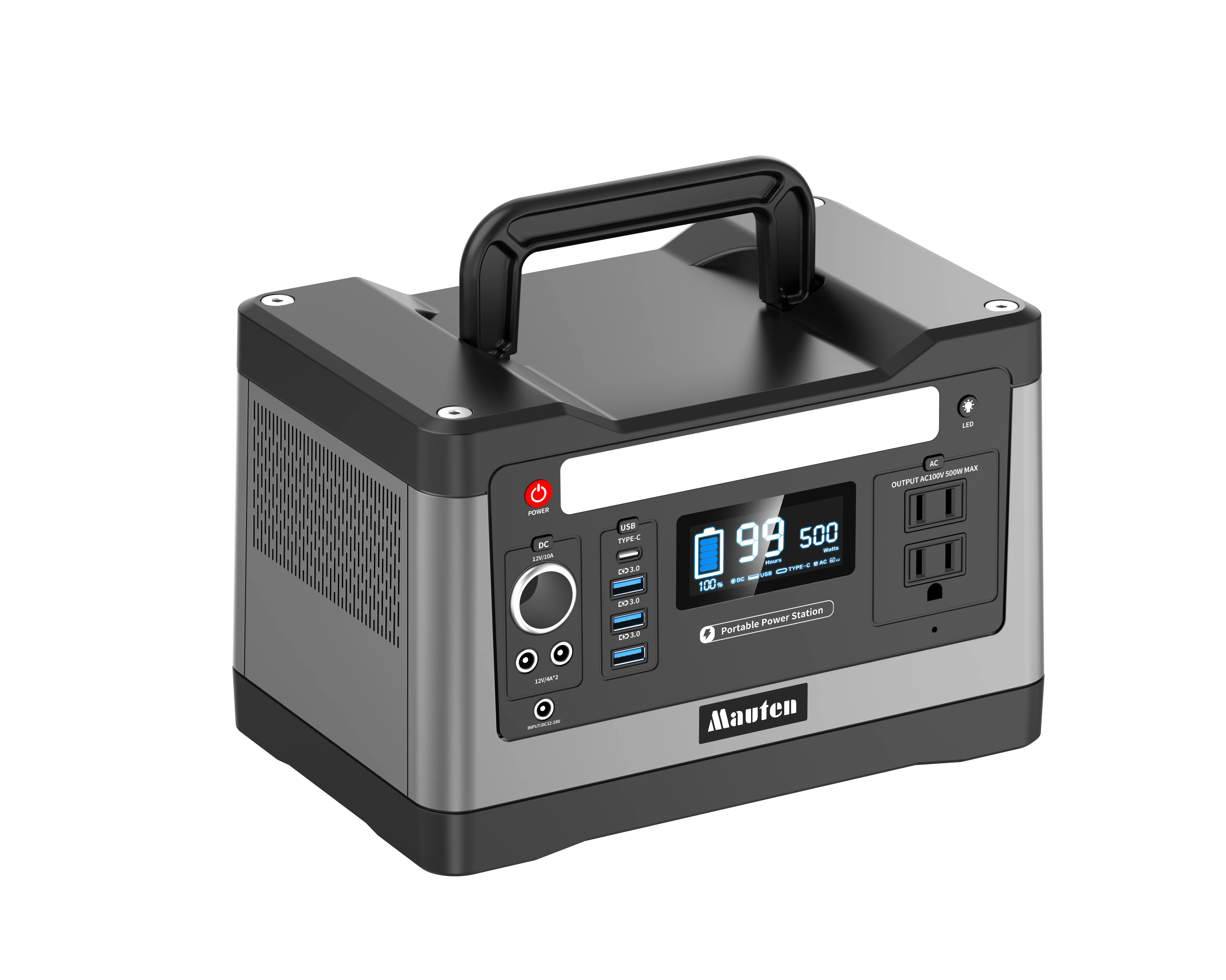 Portable Power Station 500W Portable Solar Generators for Home Use Backup Battery with QC3.0 USB Camping Power Station
