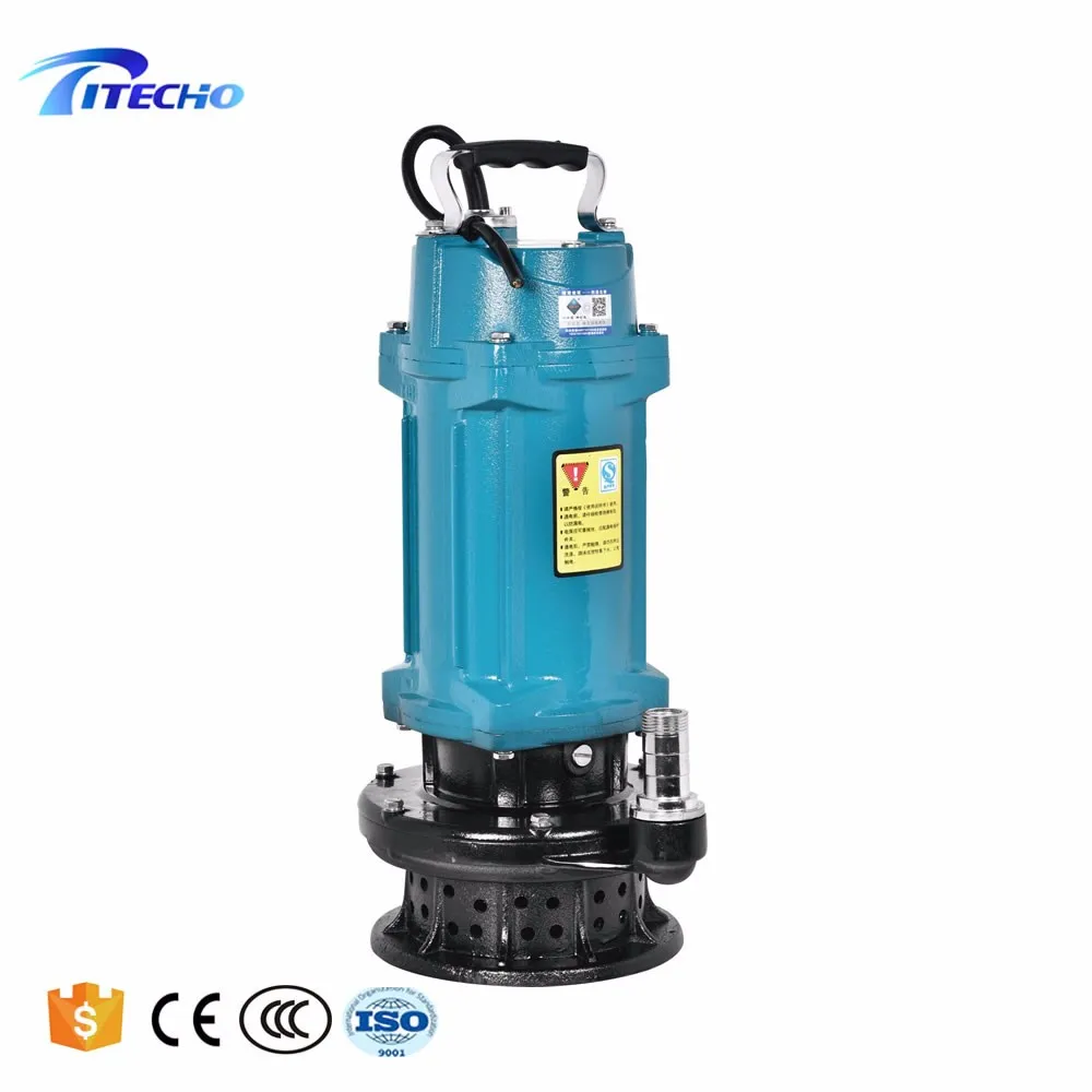 TITECHO QDX Series Submersible Water Pump High Pressure Ac Motor Pump 0.75kw Power Single Phase Structure Iron Material