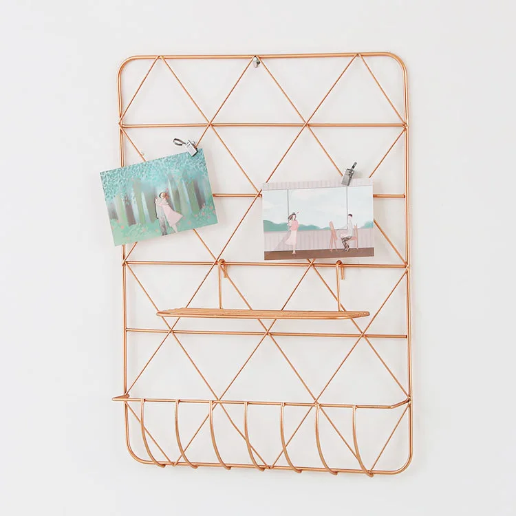Wall Mounted Art Home Decor Accessories Gold Metal Wall & Display Shelves
