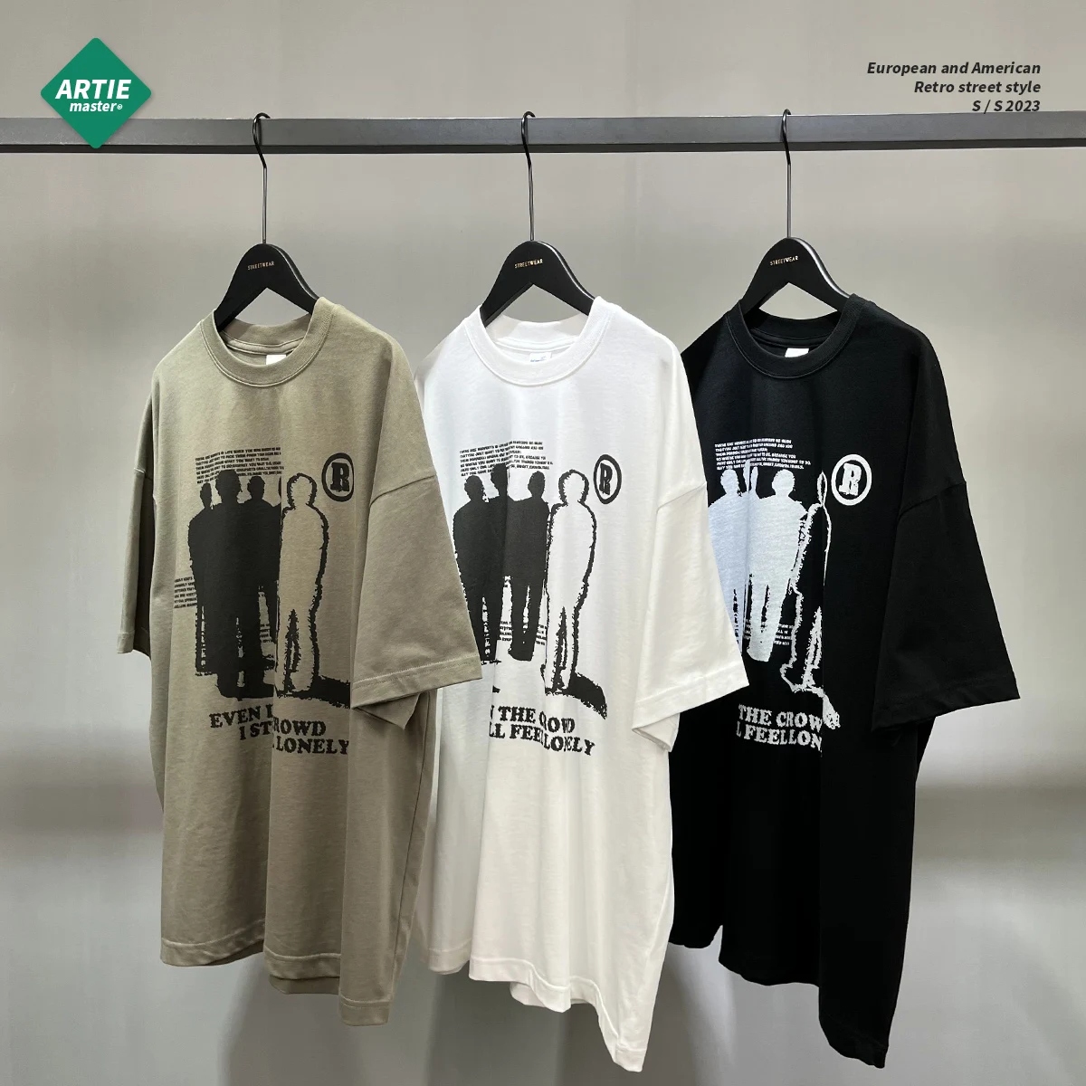 2023 Original Design 100% Cotton 250GSM Heavywight Hip Hop Streetwear Oversize Washed Vintage T-Shirts Custom Printed T Shirt