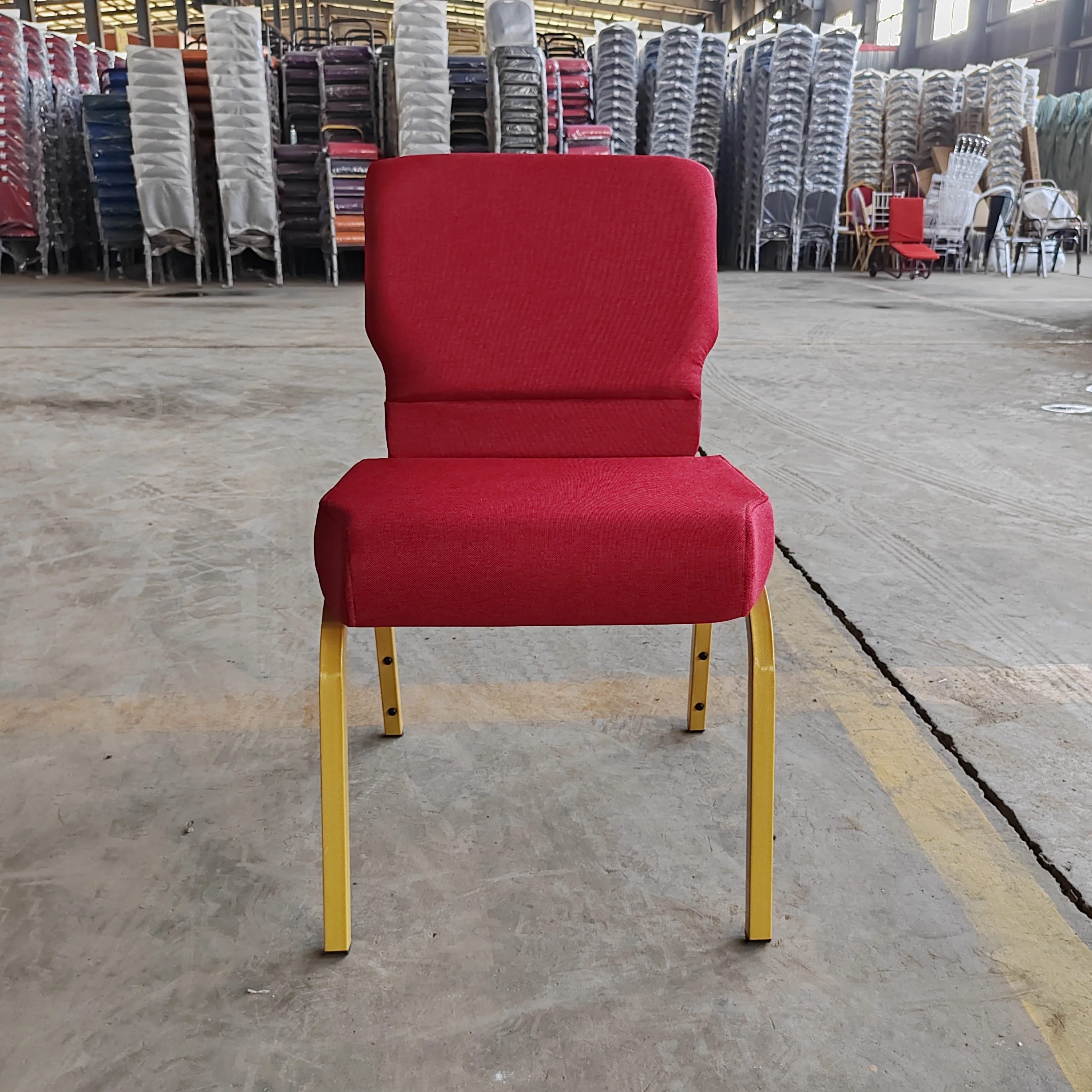 Wholesale Stackable Metal Theater Chair Conference Padded Interlocking Church Chairs for Auditorium