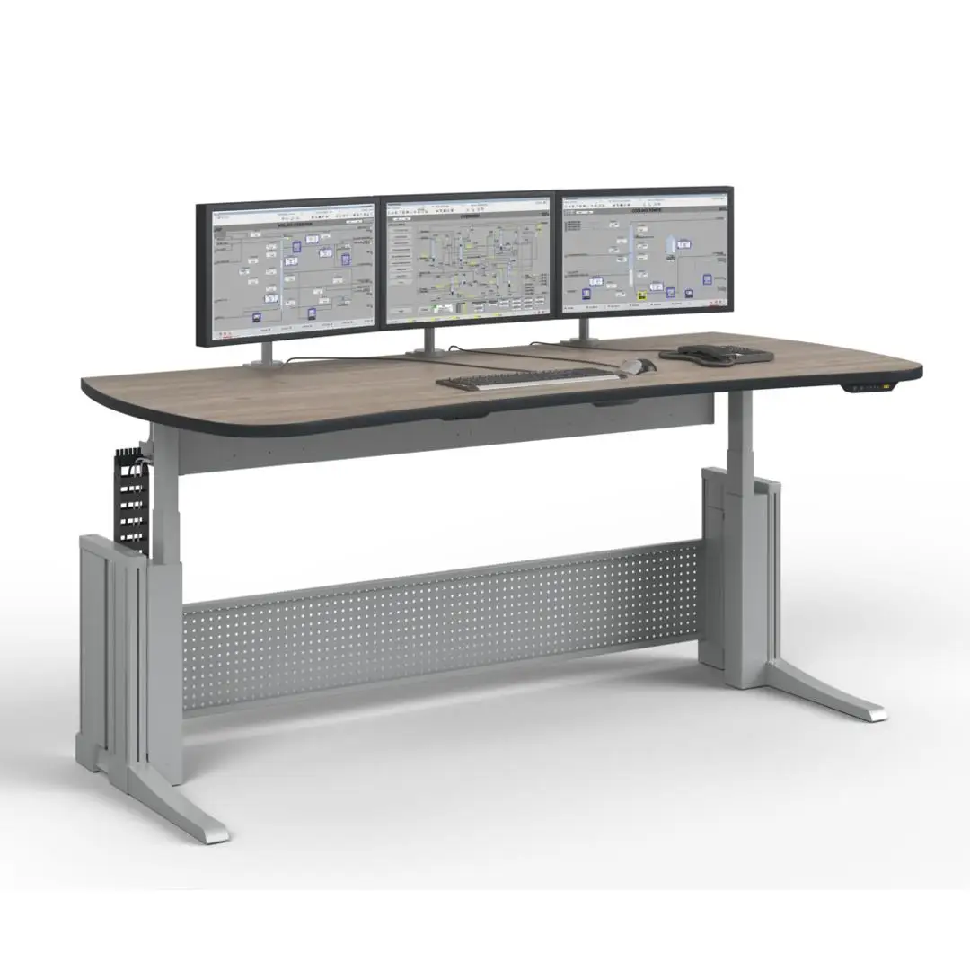 Ergonomic Control Room Console Desk for Security Operations and Broadcast Monitoring