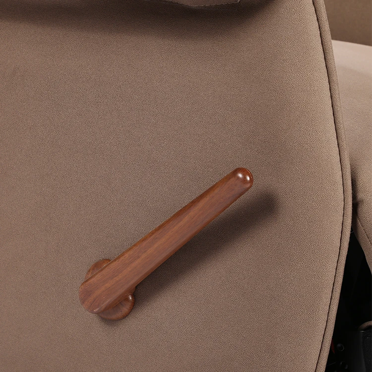 Narrow armrest design Brown Push Back Manual Recliner Chair Recliner Sofa With Wooden Handle
