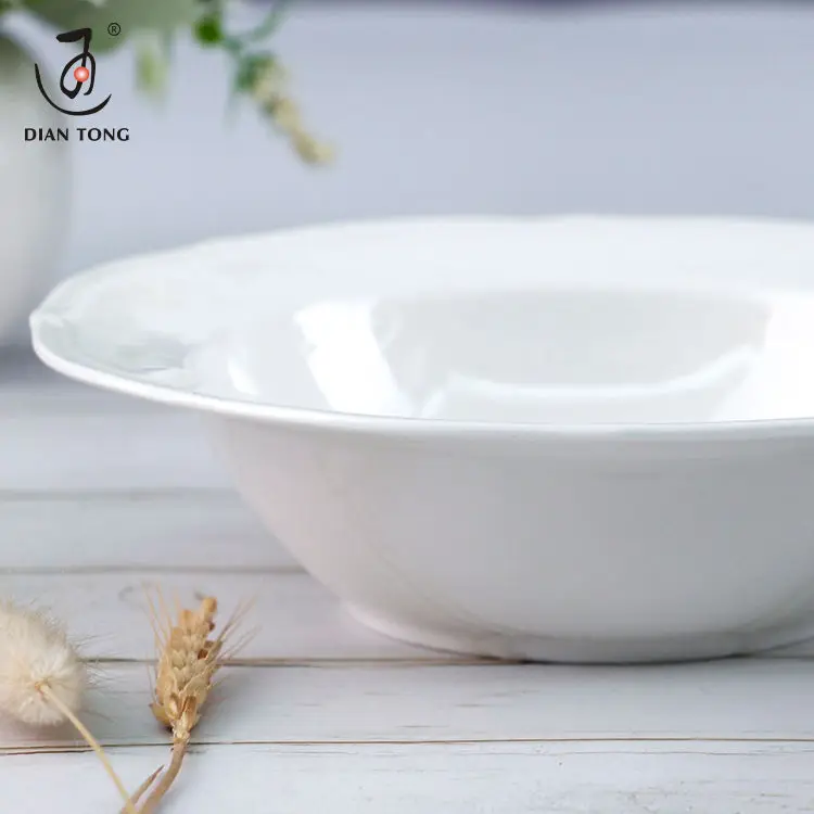 Cheap price elegant 4/5/6/8 inch plain white porcelain bowl soup ceramic soup bowls