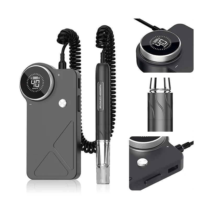 Portable Nail Drill Handpiece Brushless Strong Manicure Polishing Pedicure Custom Efile 40000RPM Profesional Electric Nail Drill