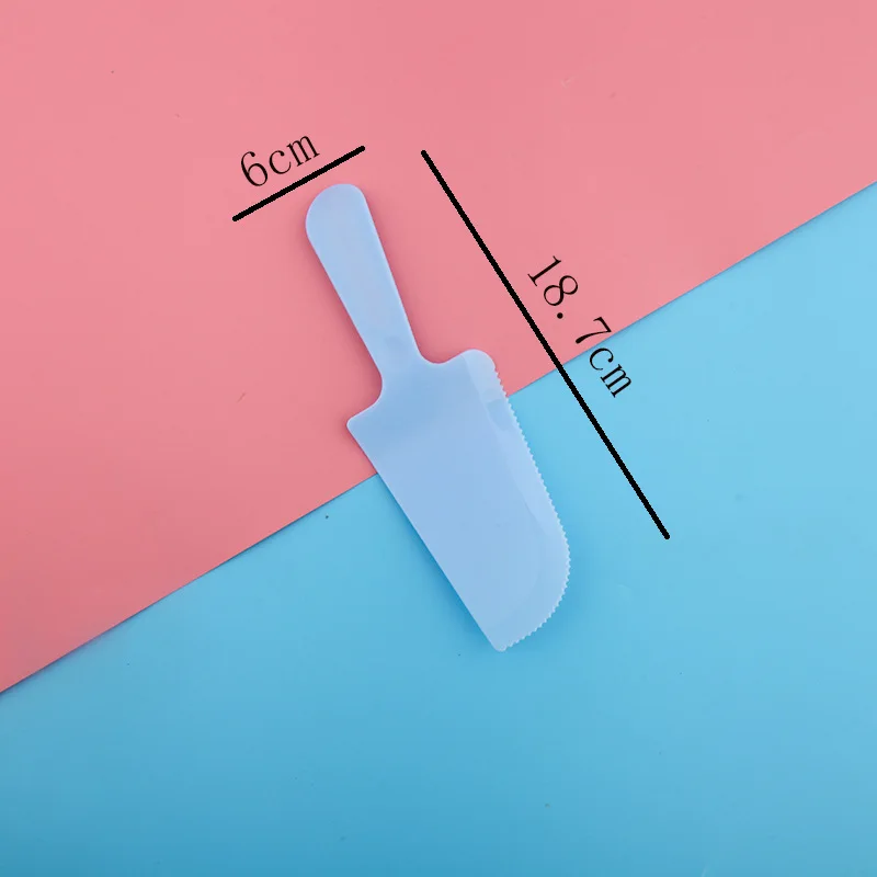 Direct Selling Individually Wrapped Frosted Black Pink Transparent Plastic Cake Cutter Disposable Birthday Cake Knife