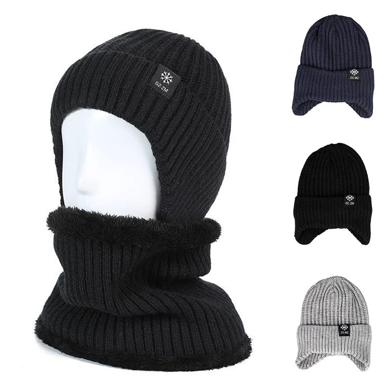 Custom Wholesale Outdoor  Ear Protection Fashion Fleece-lined Earmuff Cycling Ski   Beanies Hat With Earflap For Adult