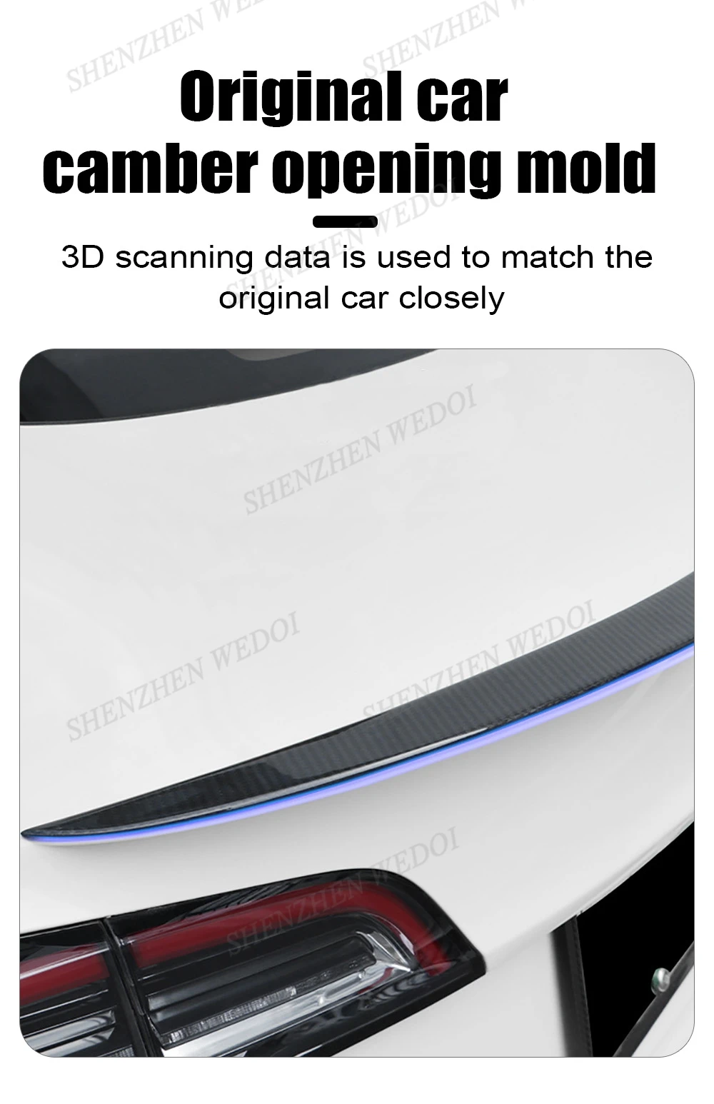 2024 new product tesla accessories real Dry Carbon Fiber rear performance spoiler wing lip fit for tesla model 3 highland