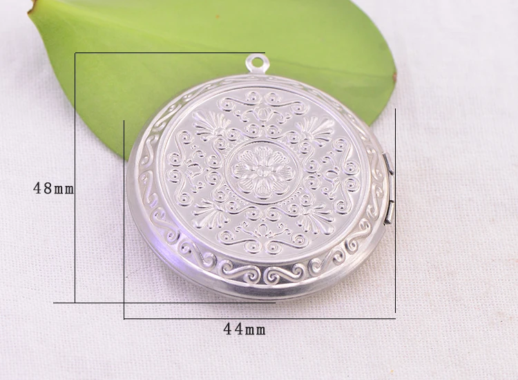 flower pattern 316 Stainless Steel circle Shaped Box Open Photo Locket Pendant for Necklace jewelry accessory