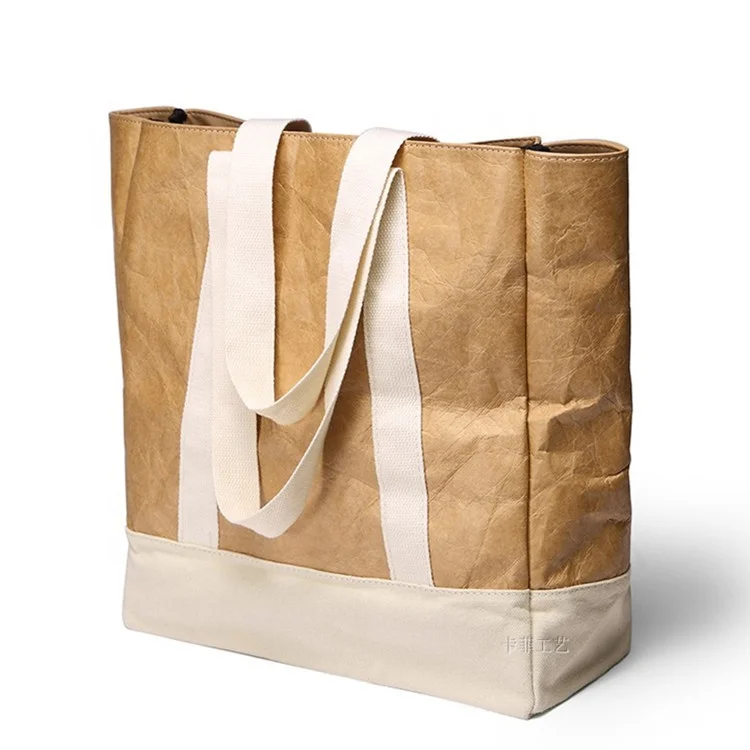 P.Travel New Waterproof lightweight Tyvek Ins Style Tote Shopping bag Tyvek Header Bag