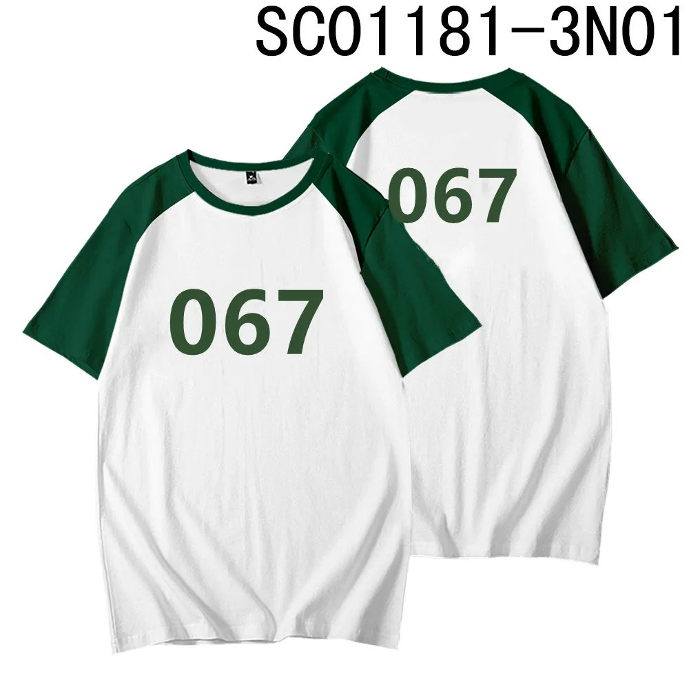 Кальмара игры Косплей Костюм Li ion аккумулятор zhengjae же футболка и шорты с изображением 456 218 Топ Национальный короткий рукав на День всех святых