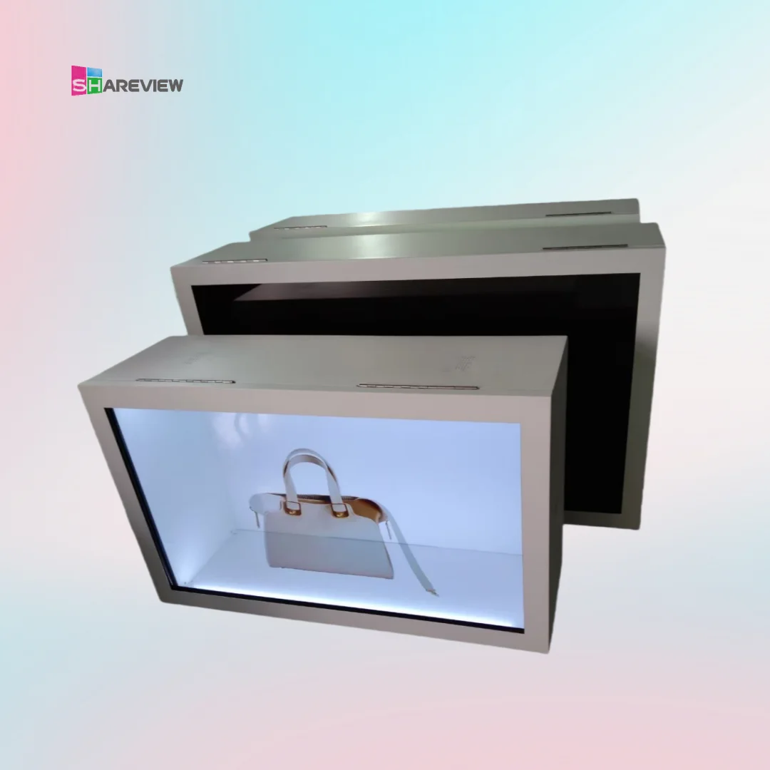 49-Inch Interactive 3D Hologram Box Touchscreen Real-Time Transparent LCD Showcase Infrared Digital Poster Projection Touch