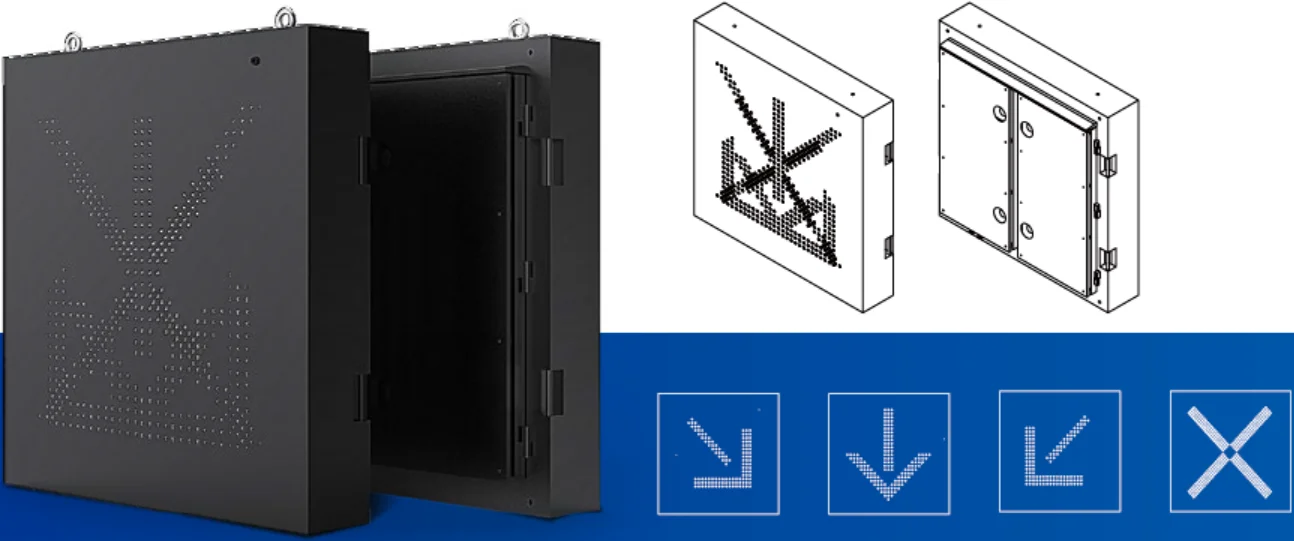 VMS-LCS  lane control sign for highway and road traffic display