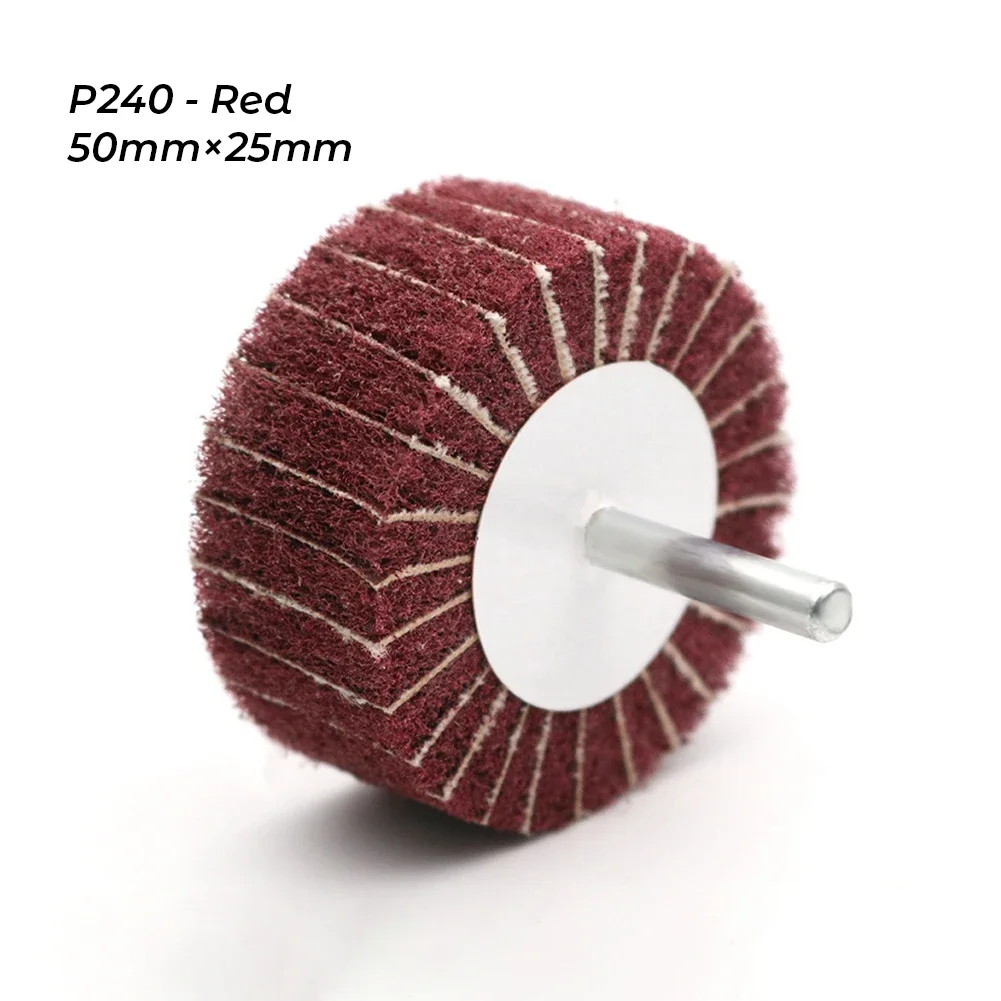 3inch Round Polishing Flap Wheels 50x25mm Non Woven Grinding Shaft Flap Wheel
