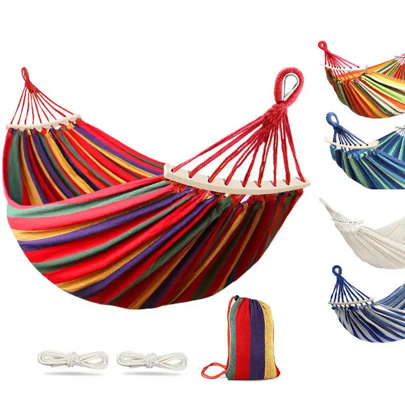 Peakout 260cm Outdoor Nylon and Canvas Portable Tree Strap Hiking Hanging Belt Hammock for Camping