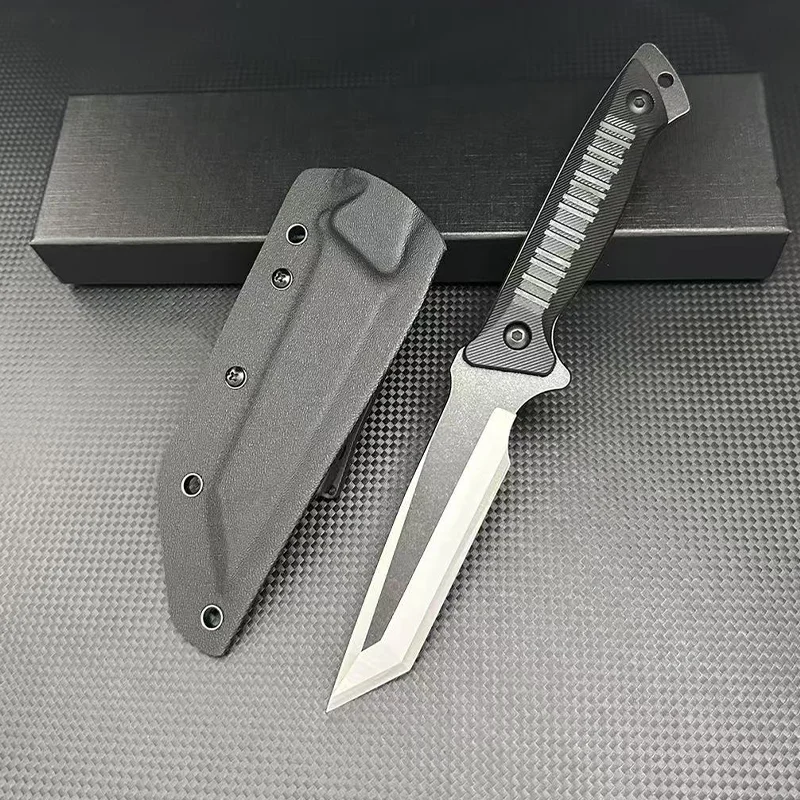Factory customized Black hunting knife with sheath fixed blade knife Sharp stainless steel 440c outdoortactical survival knife
