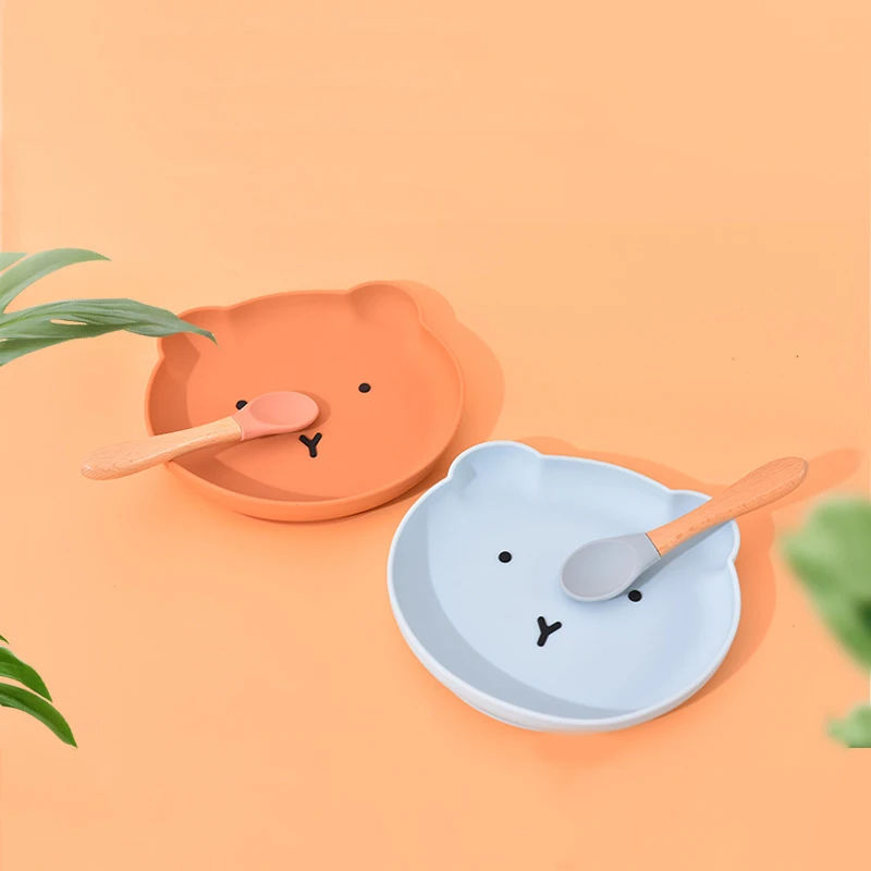 Hot Sale Non-slip Feeding Baby Bowl Silicone Plate BPA Free Tableware Custom Silicone Baby Plates Suction Dining Silicone Plate