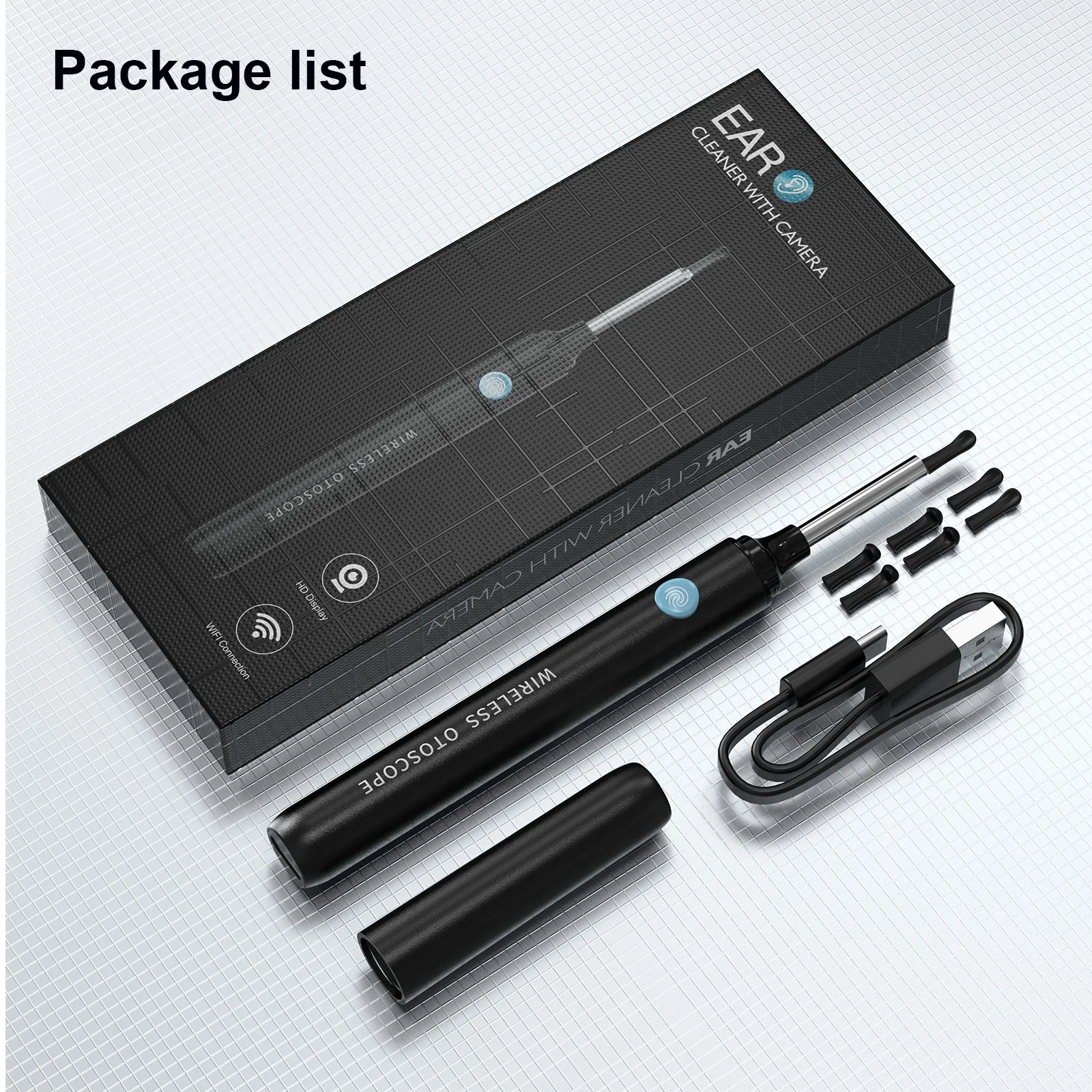 2022 Personal and Home Use Wireless Ear Otoscope Ear Wax Removal Endoscope Earwax Remover Tool Ear Camera