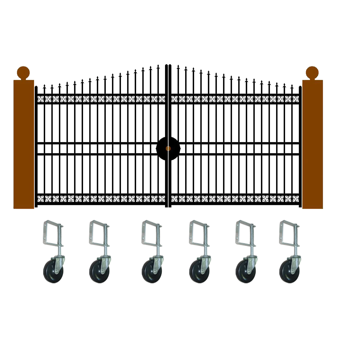 100mm 4 inch Spring Loaded Gate Caster Castor Door Wheel Hard Rubber Wheel