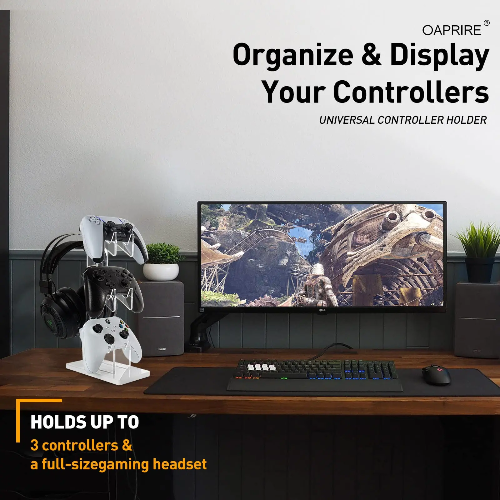 Acrylic Display Stank Gaming Accessories Universal 3 Tier Controller Headset Holder for PS4 PS5 Xbox ONE Switch