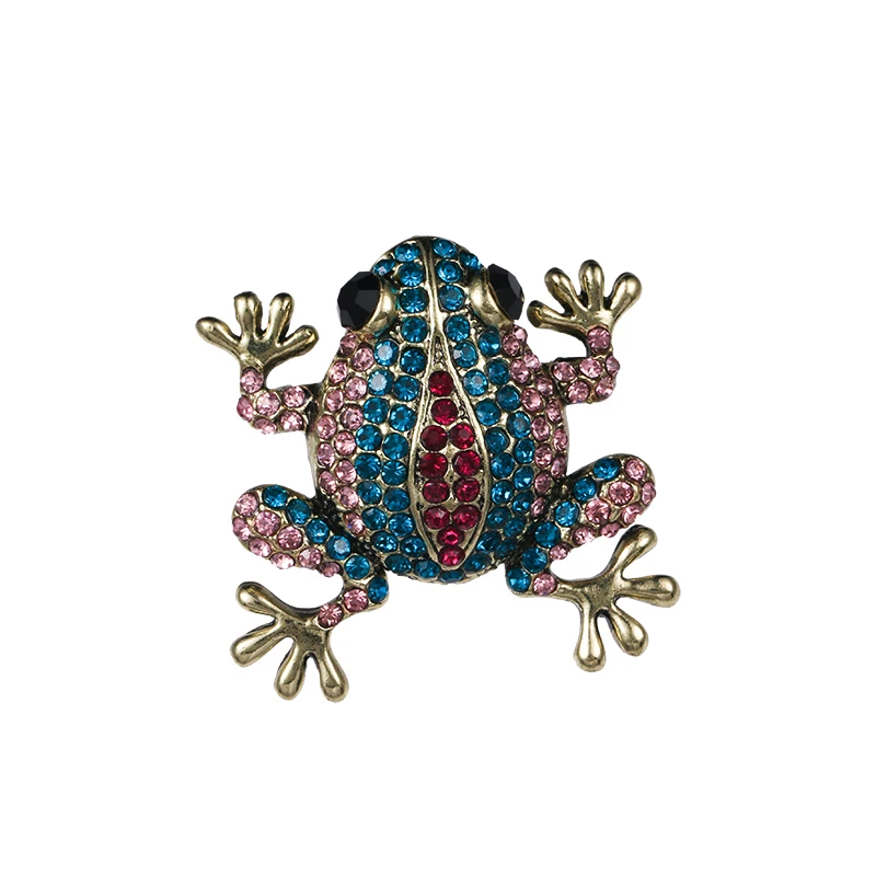 WEIMAN Jewelry Factory Brooch Wholesale Color Rhinestones Pave Fat Frog Brooch Pins Jewelry