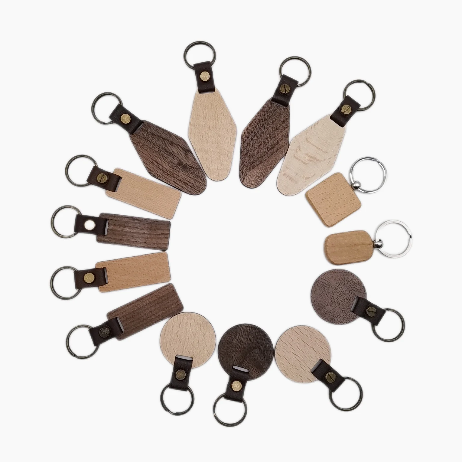 Wood Engraving Blanks Rectangle Blank Wooden Key Chain Wood Blanks for Keychains