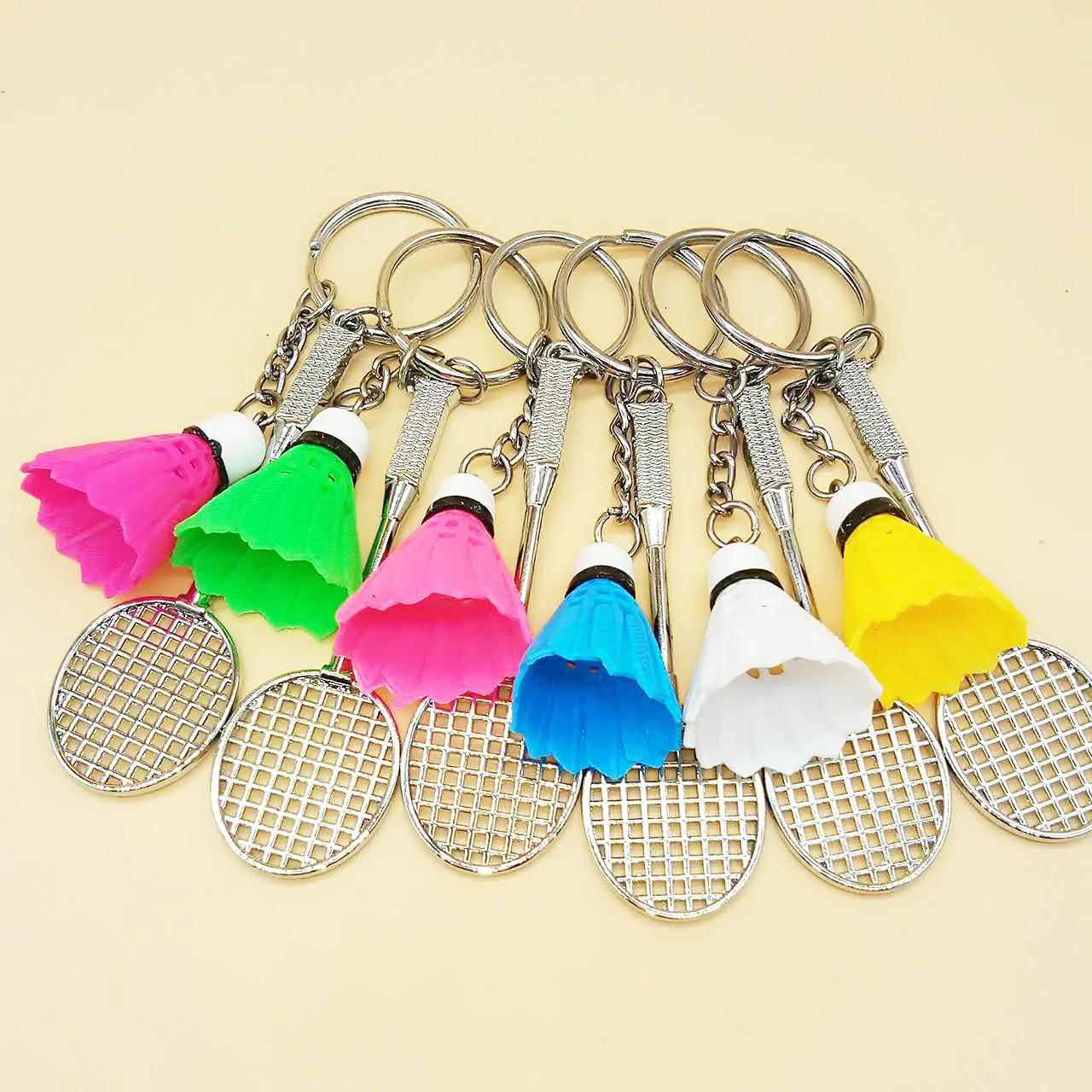 Cheap Badminton Keychain Student Bag Pendant Sporting Goods Mini Badminton Racket Set Promotion Badminton Keychain