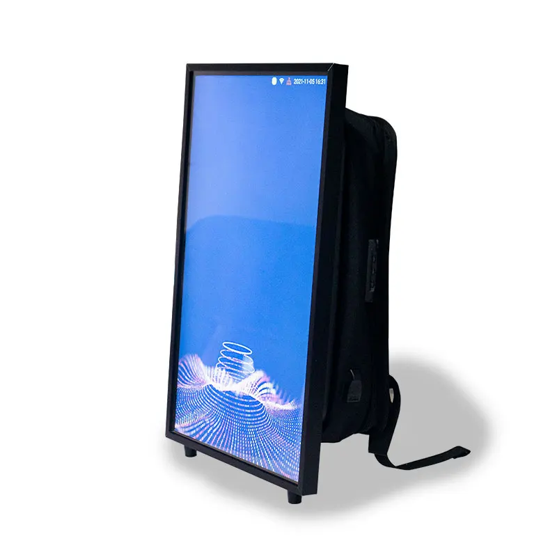 24 inch Screen LCD Billboards Video Player Digital Signage 1500 nits Advertising Display Backpack Walking Billboard