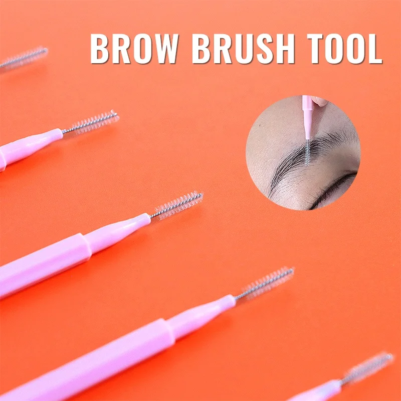 Flexible Brow comb Disposable soft spoolie Inter Dental Brush custom logo micro eyebrow lash brush Wholesale plastic dyeing brow