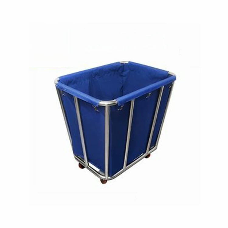 55*55*85CM Hospital equipment Stainless steel dirty clothes bag trolley for nursing care
