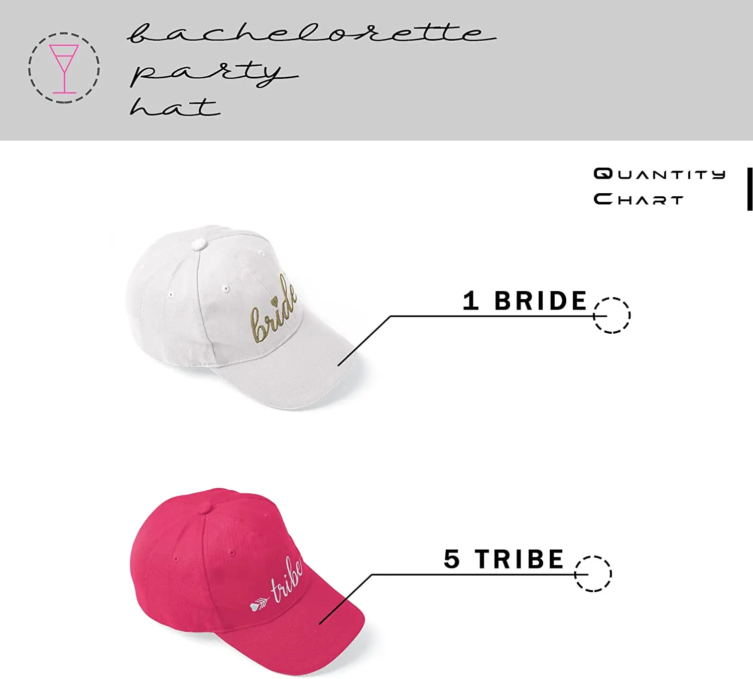 CreateSky design solid color bachelorette party low profile wedding baseball cap with 1 bride cap 5 squad cap