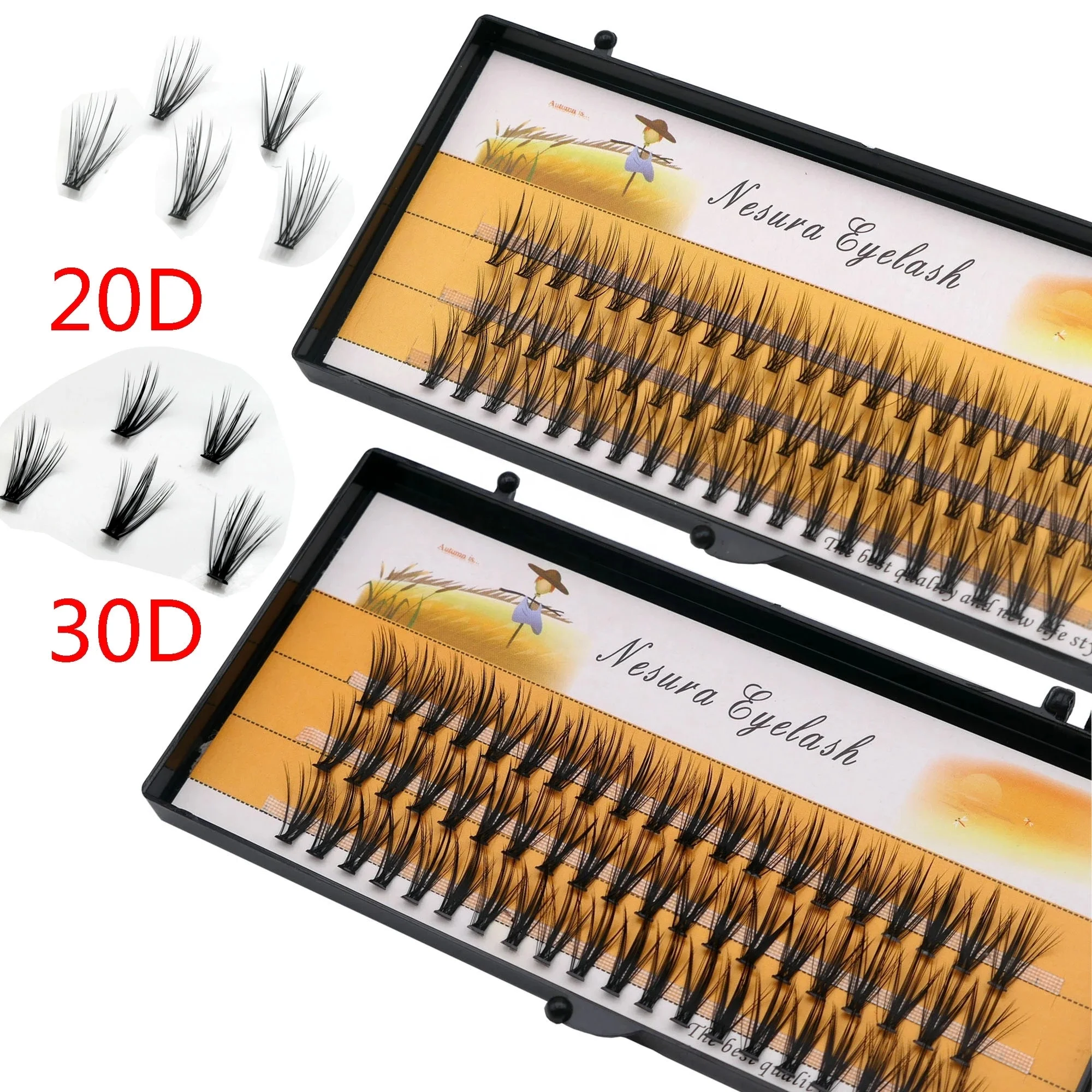 20D 30D Pre Made Fans Eyelash Extensions Grafing Fans Eyelash Cluster Lashes Wholesale Hot Melt Eyelash Extension