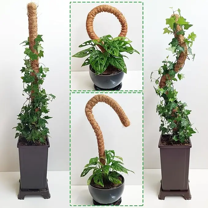 Moss Pole, 25 Inch Bendable Moss Pole for Plants Monstera, Moss Poles for Climbing Plants Indoor