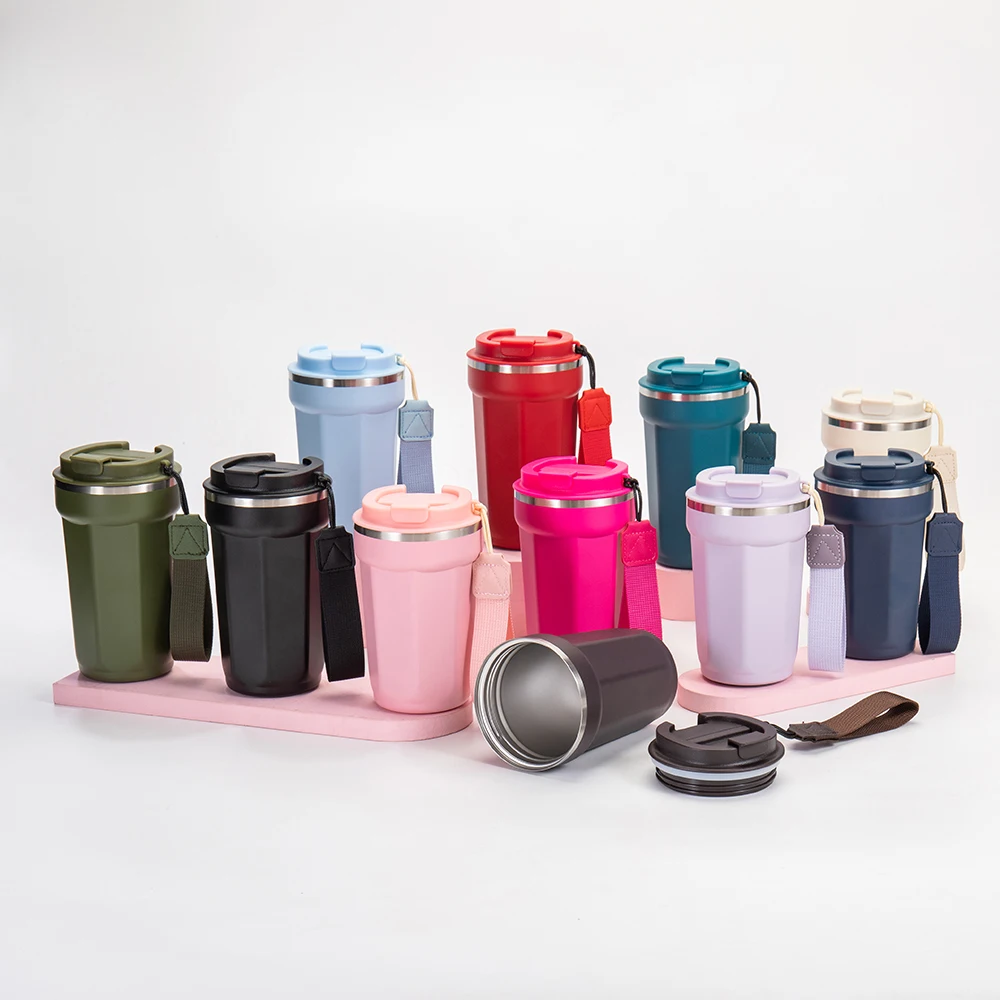 Luxury 380ML 500MLl Double Wall Stainless Steel Insulated Reusable Coffee Tumbler Mug Cup With Logo