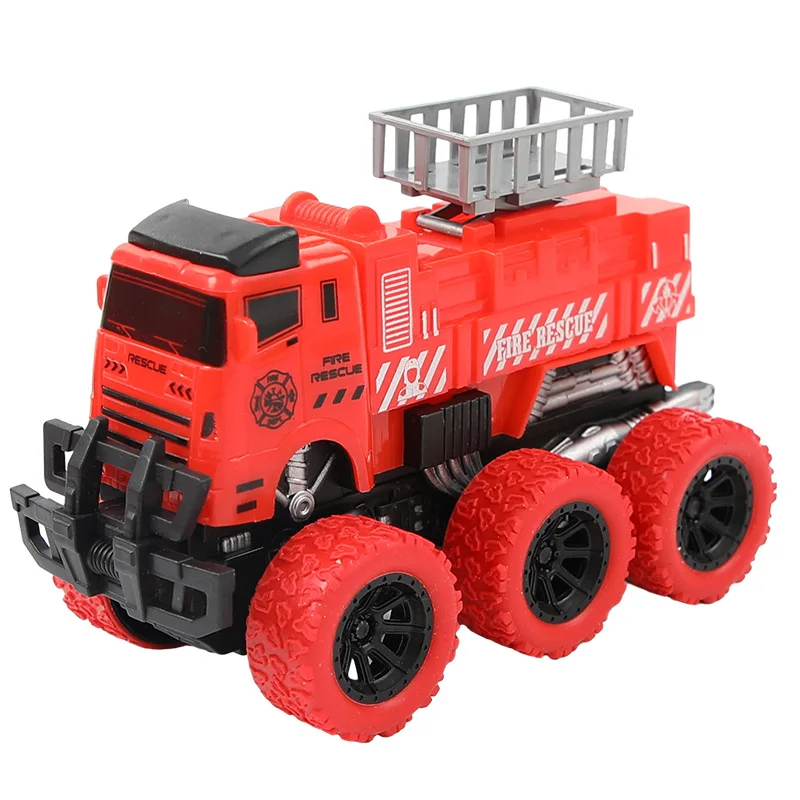 Mini Inertia Fun Toys - Sanitation Truck, Military Vehicle, Fire Engine, Excavator