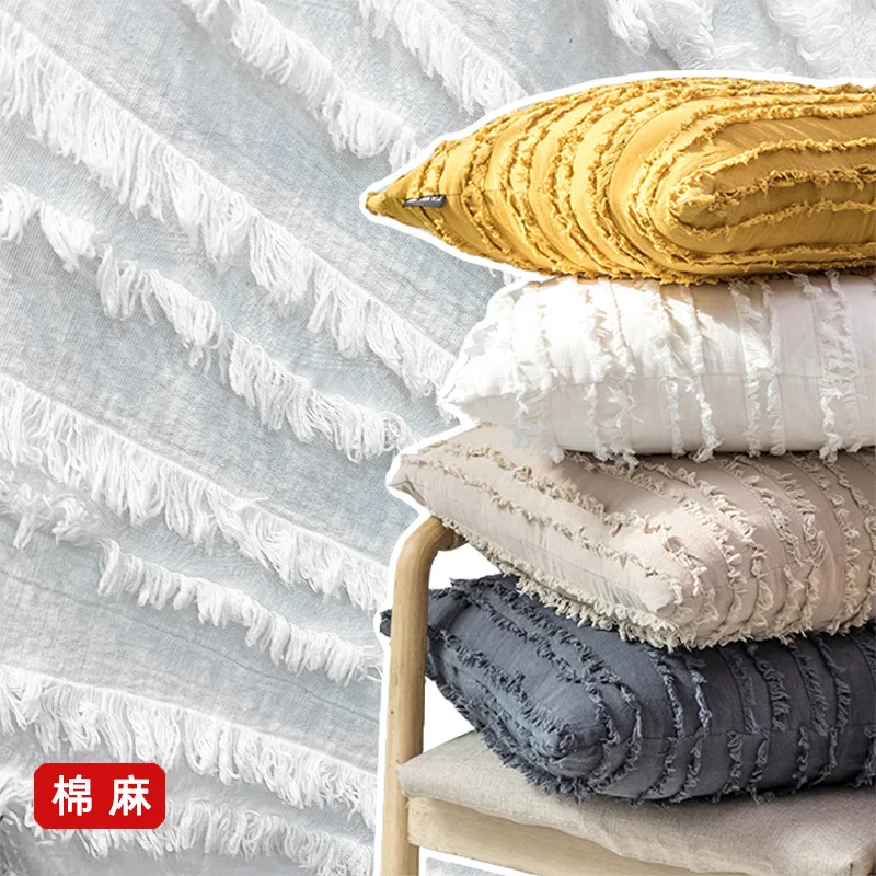 Factory Direct Supply Cotton And Linen Blended Fabric Nordic Cushion Head Cover Home Textile Fabric Cut Flower
