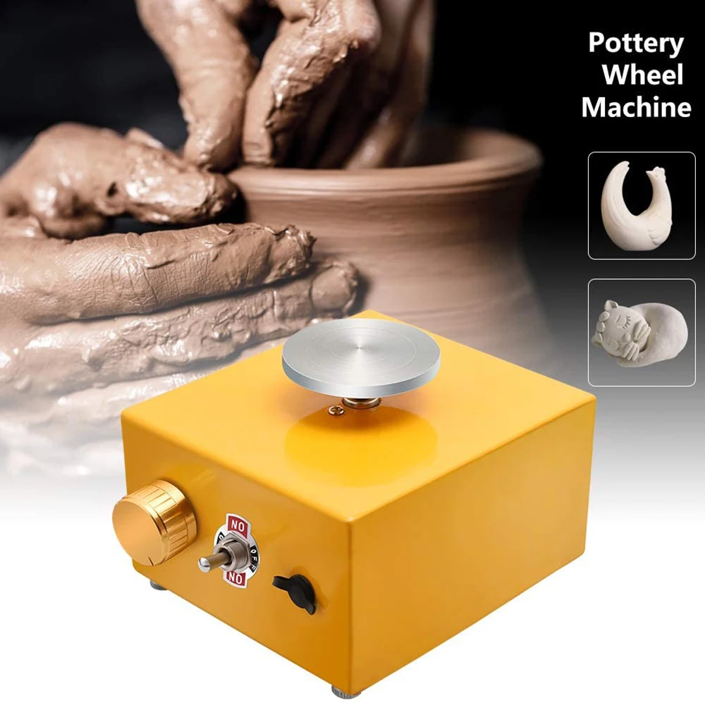 
12V Mini Electric Pottery Wheel Forming Machine DIY Clay Tool with Tray for Ceramic Work Ceramics Clay Art Craft 