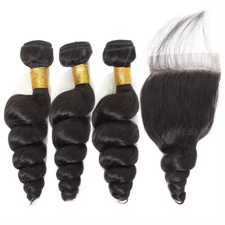 Wholesale 100% Virgin Human Hair Wigs Raw Cuticle Aligned Hair Straight Bundles With Lace Frontal Closure