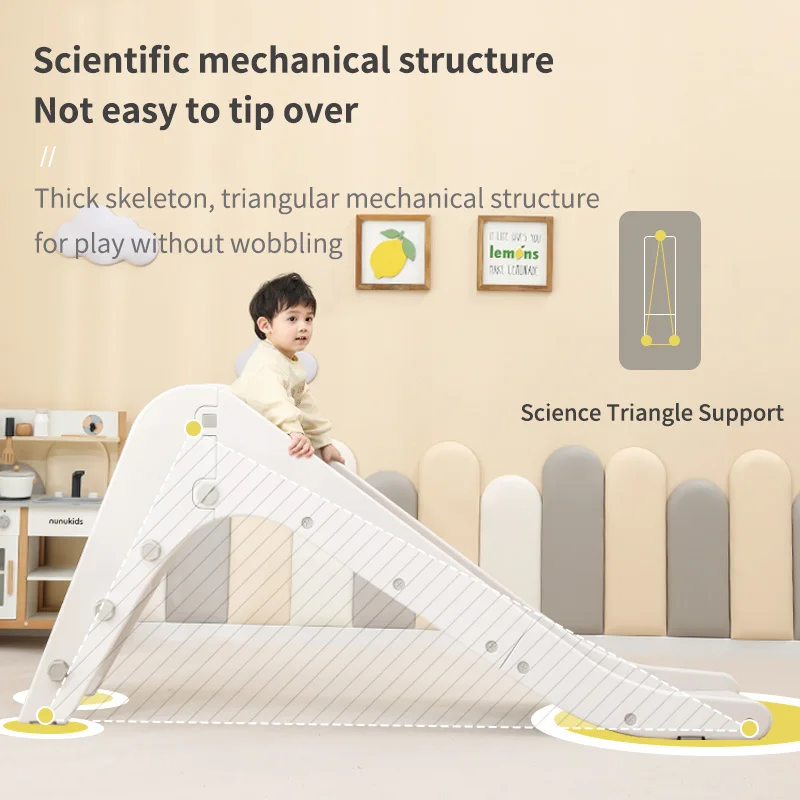 ejiale Montessori Indoor Kids Plastic Slides Toys Mini Baby Freestanding Foldable Slide With Step Climber Play Ramp Toy Sets