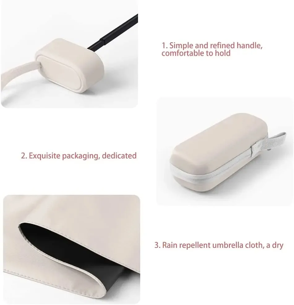 2024 New Design Anti-UV Mini Pocket 6 Fold Umbrella with Hard Case