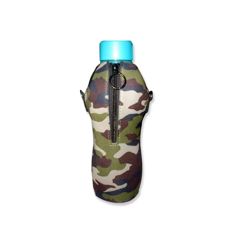 Zipper water bottle cooler sleeve waterproof portable neoprene bottle holder