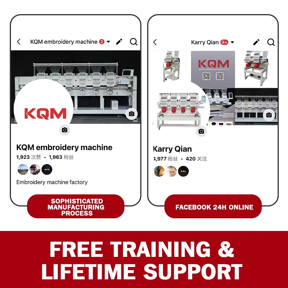 KQM high quality 24h after-sale service 12/15 needles speed 1200rpm flat professional 4 head  Embroidery machine