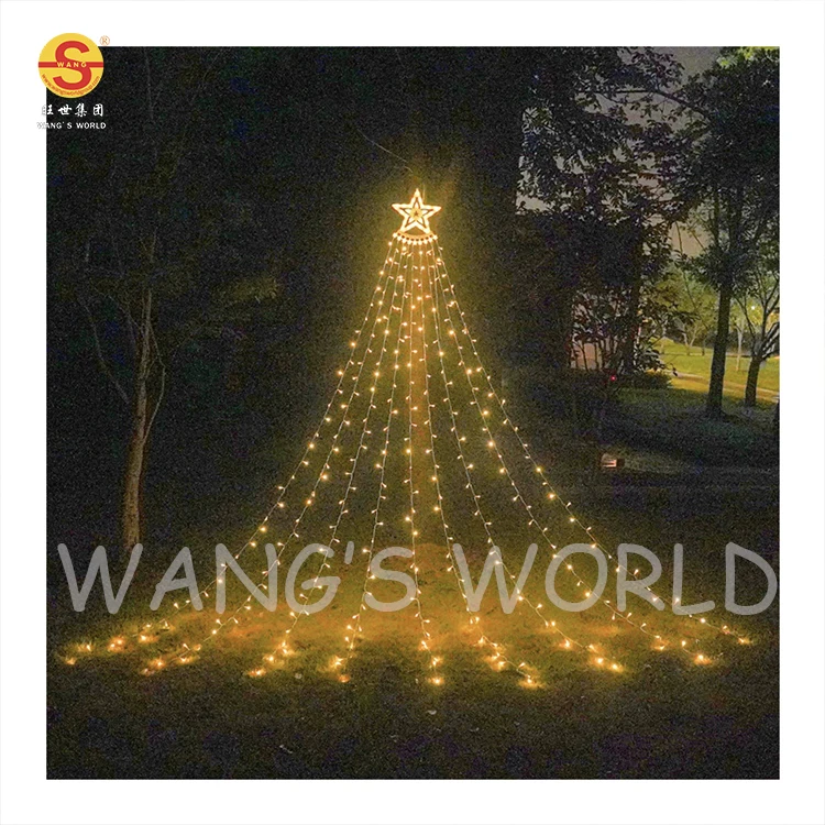 Star Waterfall Christmas Solar Lights Outdoor Water Proof Garden Large Wholesale Solar Garden Lights