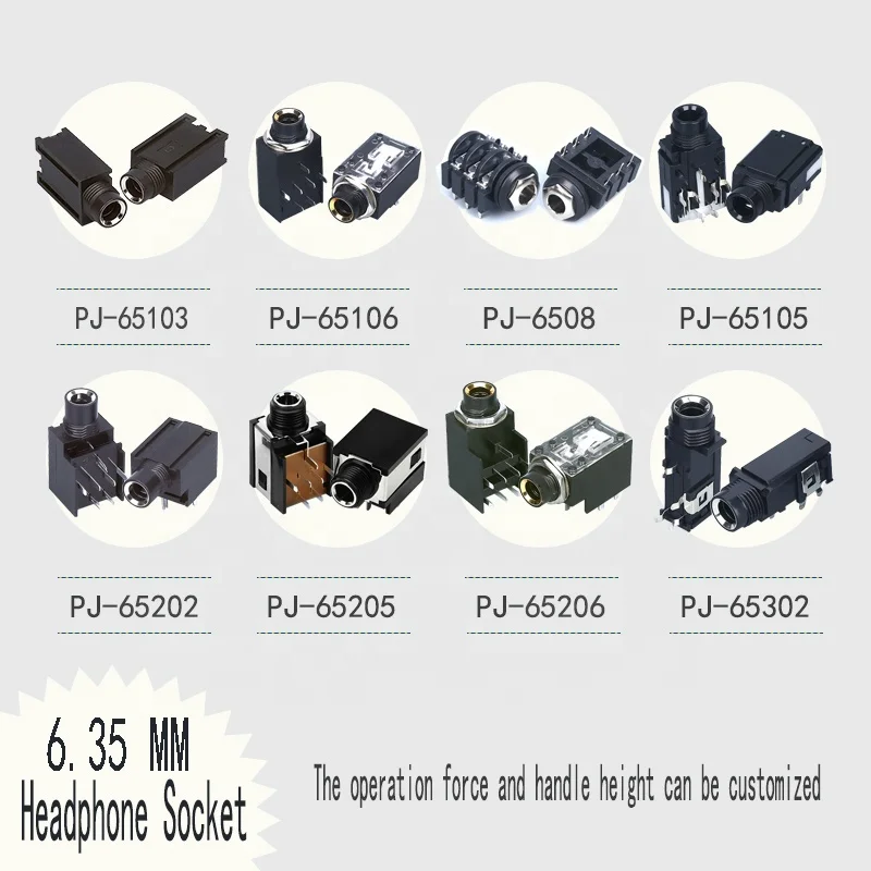 2023 Wintai-tech PJ-65302C mono jack in stereo socket audio input socket 6.35 jack connector