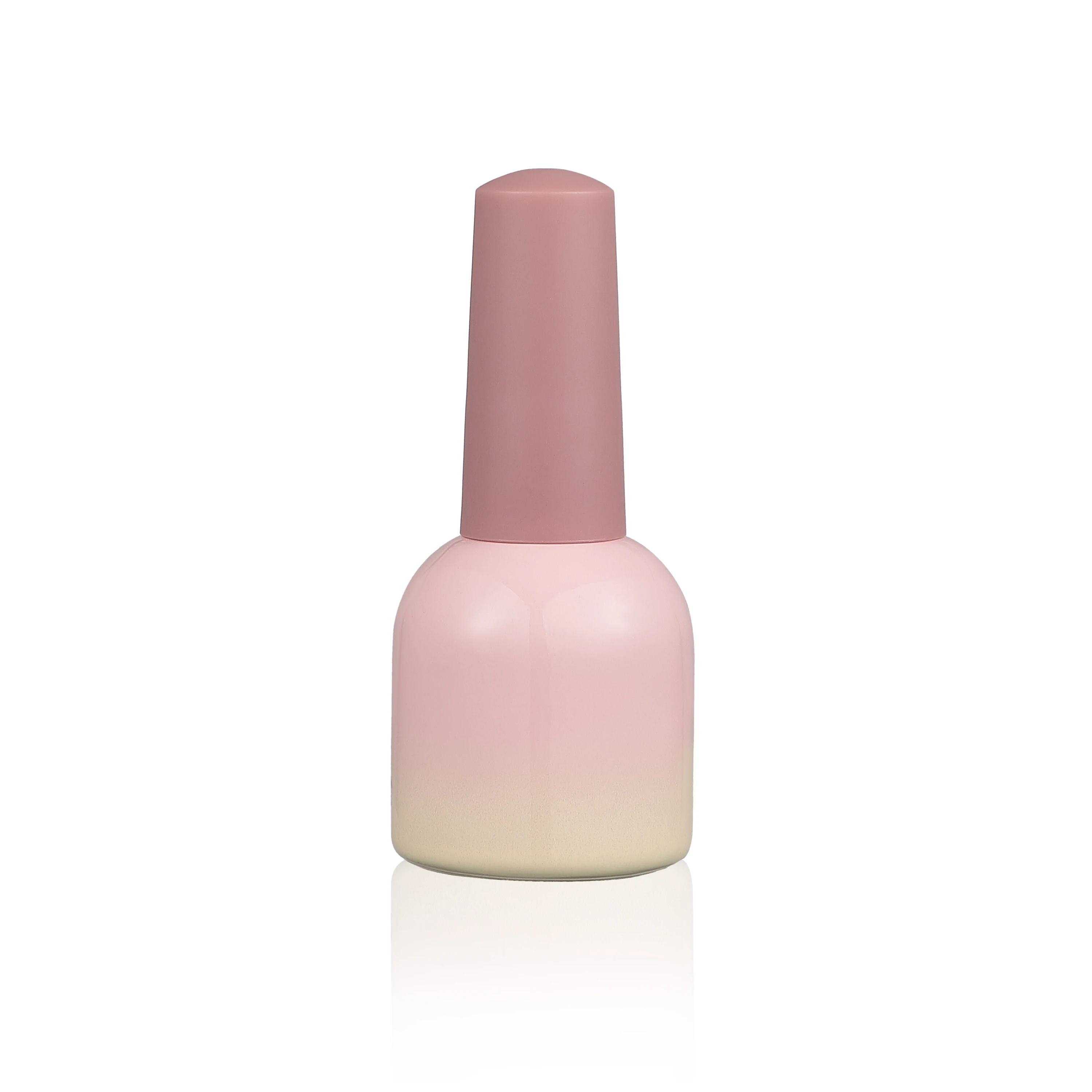 factory OEM custom coated empty uv gel nail polish glass bottle with silver caps and flat dupont brush