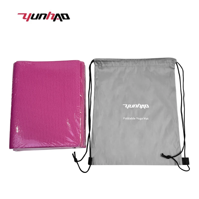 Manufacturer Eco friendly Custom Colourful 3/4/5/6 MM Non-slip Foldable PVC Yoga Mat With Bag For Travel Equipment
