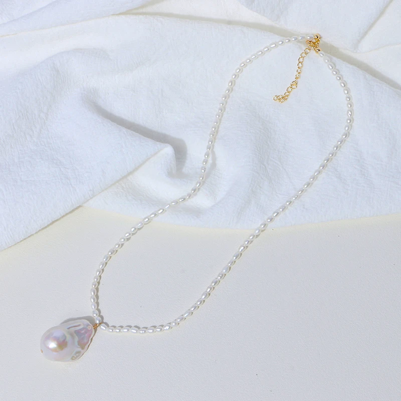 
2021 new design gold plated chain freshwater pealrs baroque jewelry chocker necklace 