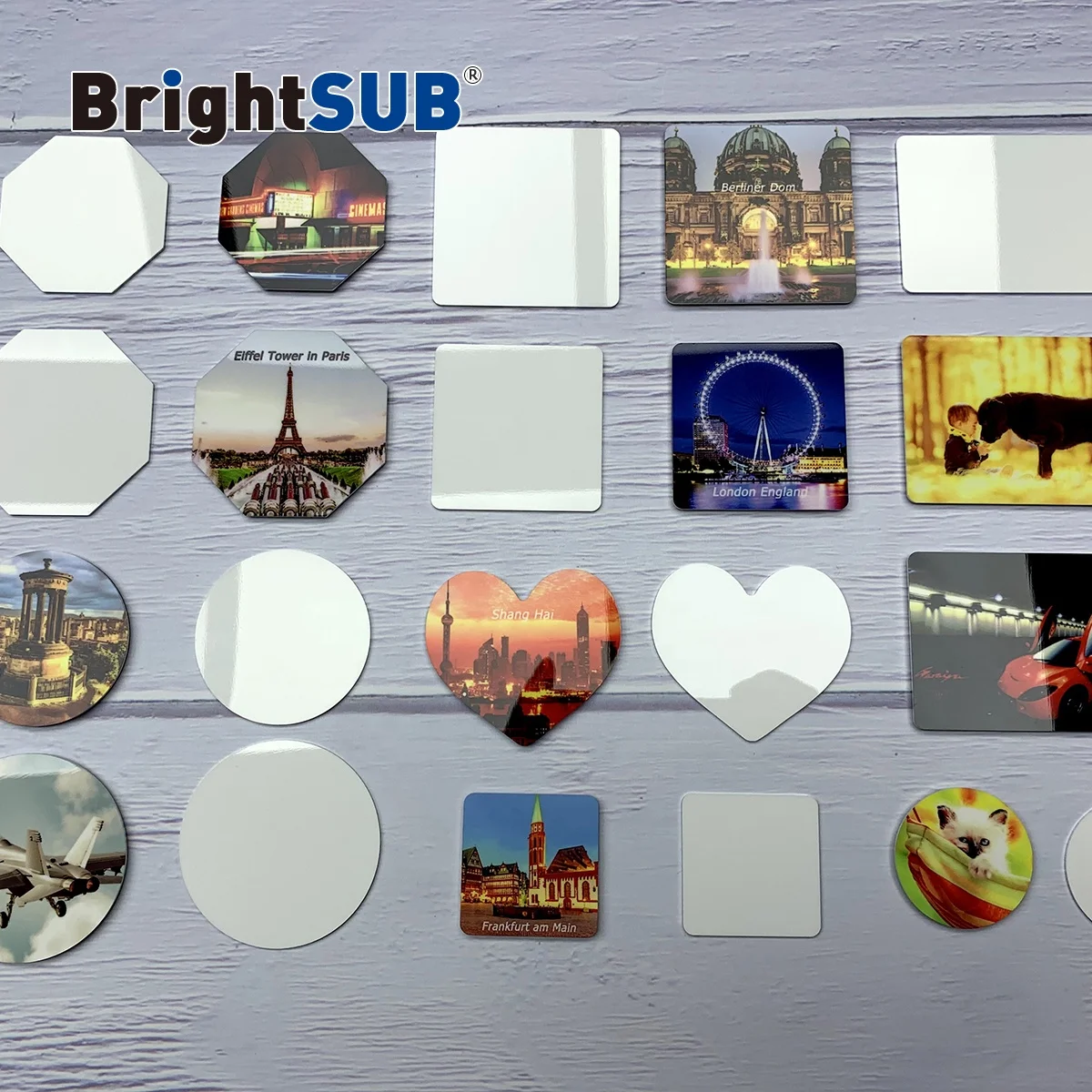 Блеск-белый сублимационный алюминий BrightSUB 1,0 мм с магнитной металлической печатью магнитные заготовки для холодильника для фотопечати