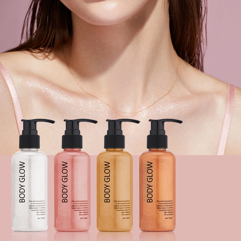 Oem макияж Рожденный Для светящегося жидкого осветлителя Бронзовый лосьон для тела мерцающий сияющий с мерцающим блеском