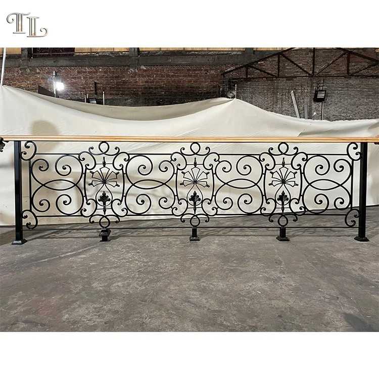 Balcony handrails balustrade iron luxury balcony handrail wrought iron stair balcony railing